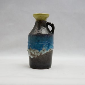 Strehla 東ドイツ陶器 ピッチャー 花瓶 ハンドメイド セラミック 花瓶 デザイン 花柄 60年代 ホーム オフィス 装飾