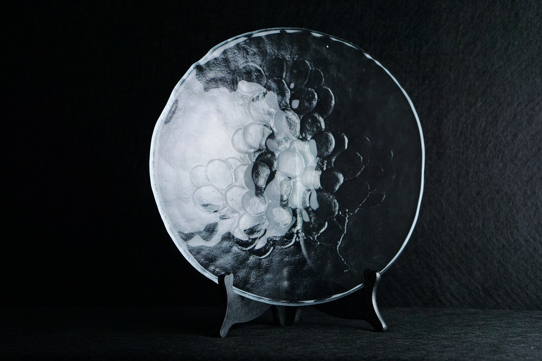 Vintage CRYSTAL FRUIT PLATE Tray Cake Plate Dish Floral Grape Etsy