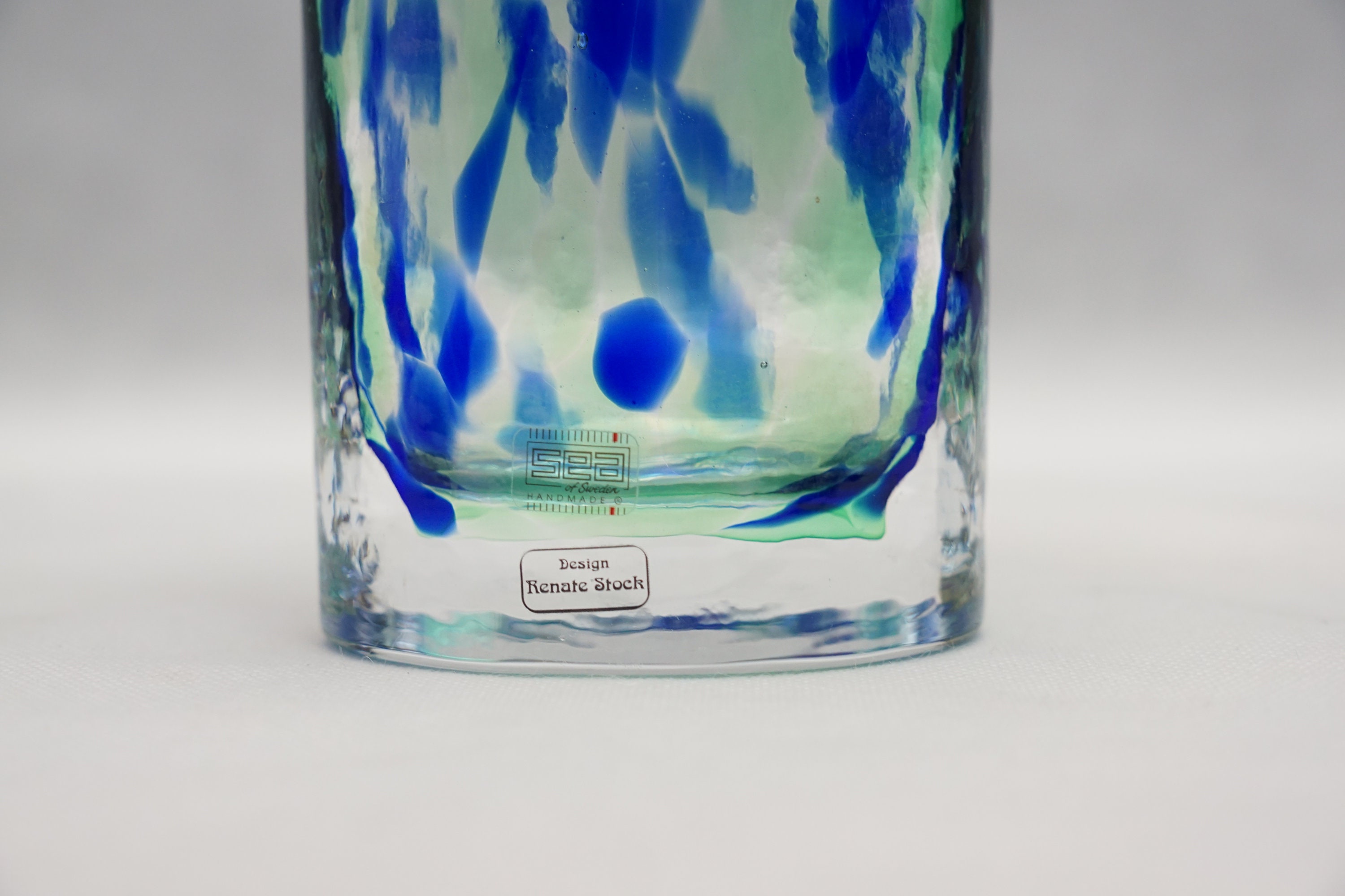Sea Glasbruk Sweden Crystal Vase - Renate Stock - Scandinavian MCM