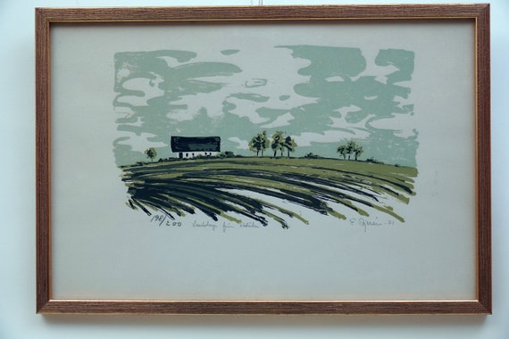 EKE BJERÉN Signed Lithograph: Scandinavian Landscape Art - Etsy