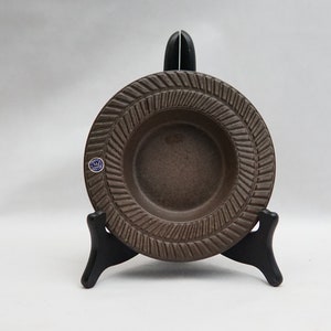 Ingrid Atterberg (Roma 1963) Brown Relief Bowl 16 cm by Upsala Ekeby 60s