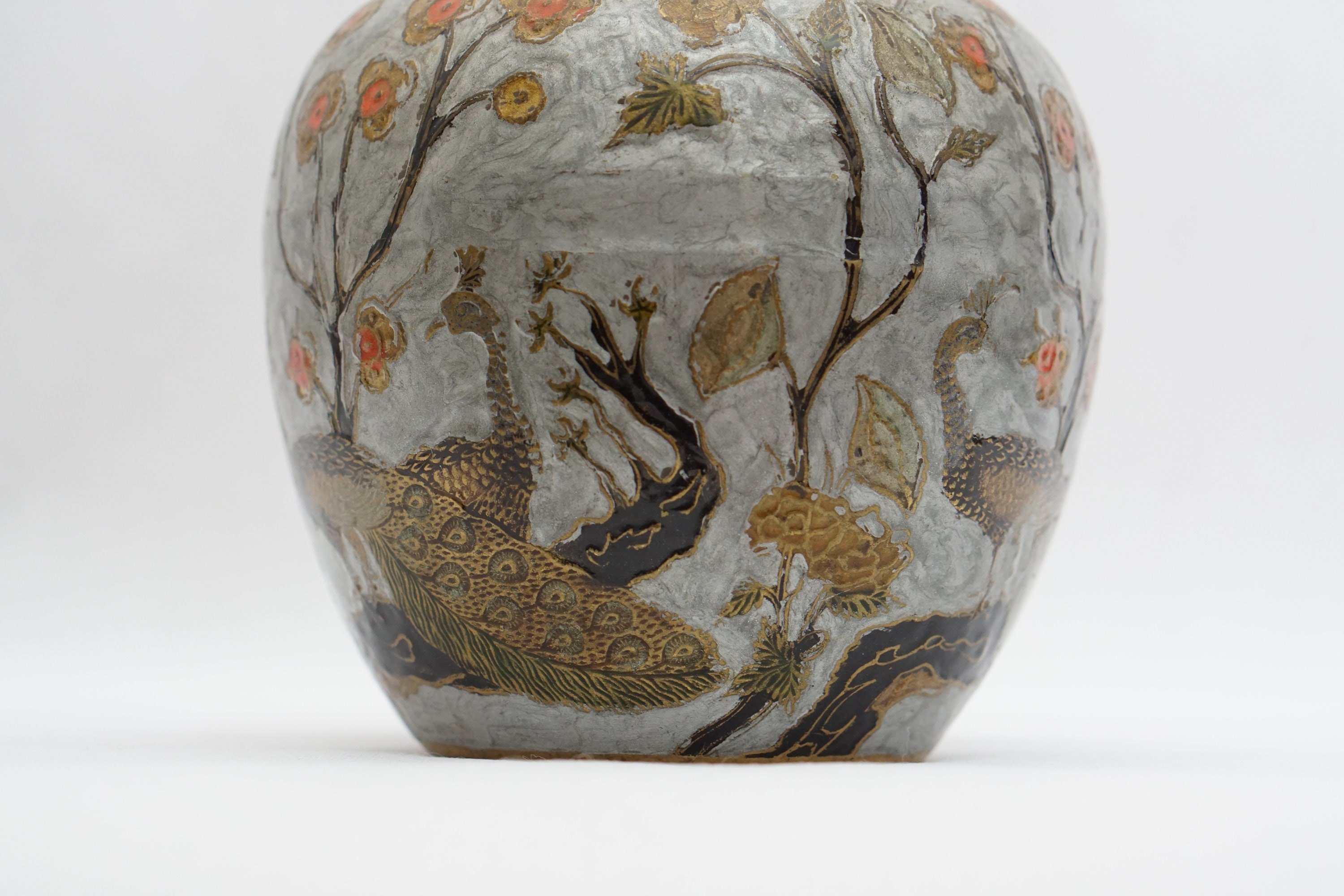 Mid Century Colonial HINDI BRASS VASE With Lid Bronze Flower Etsy