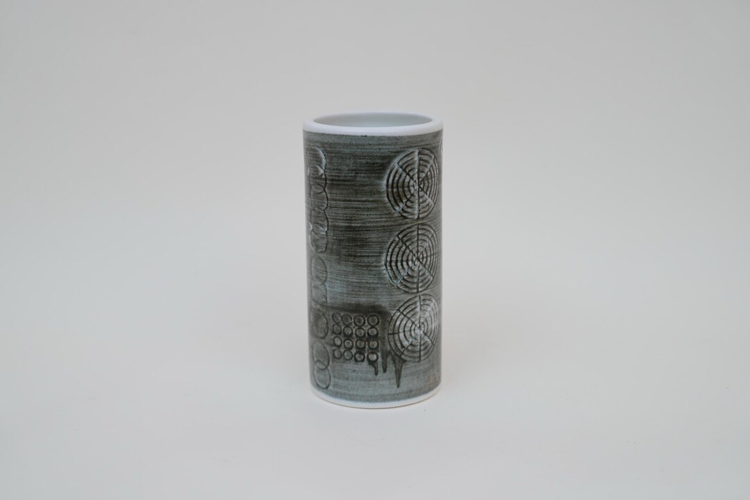 Vintage Rorstrand Sarek Vase by Olle Alberius: Handpainted Studio