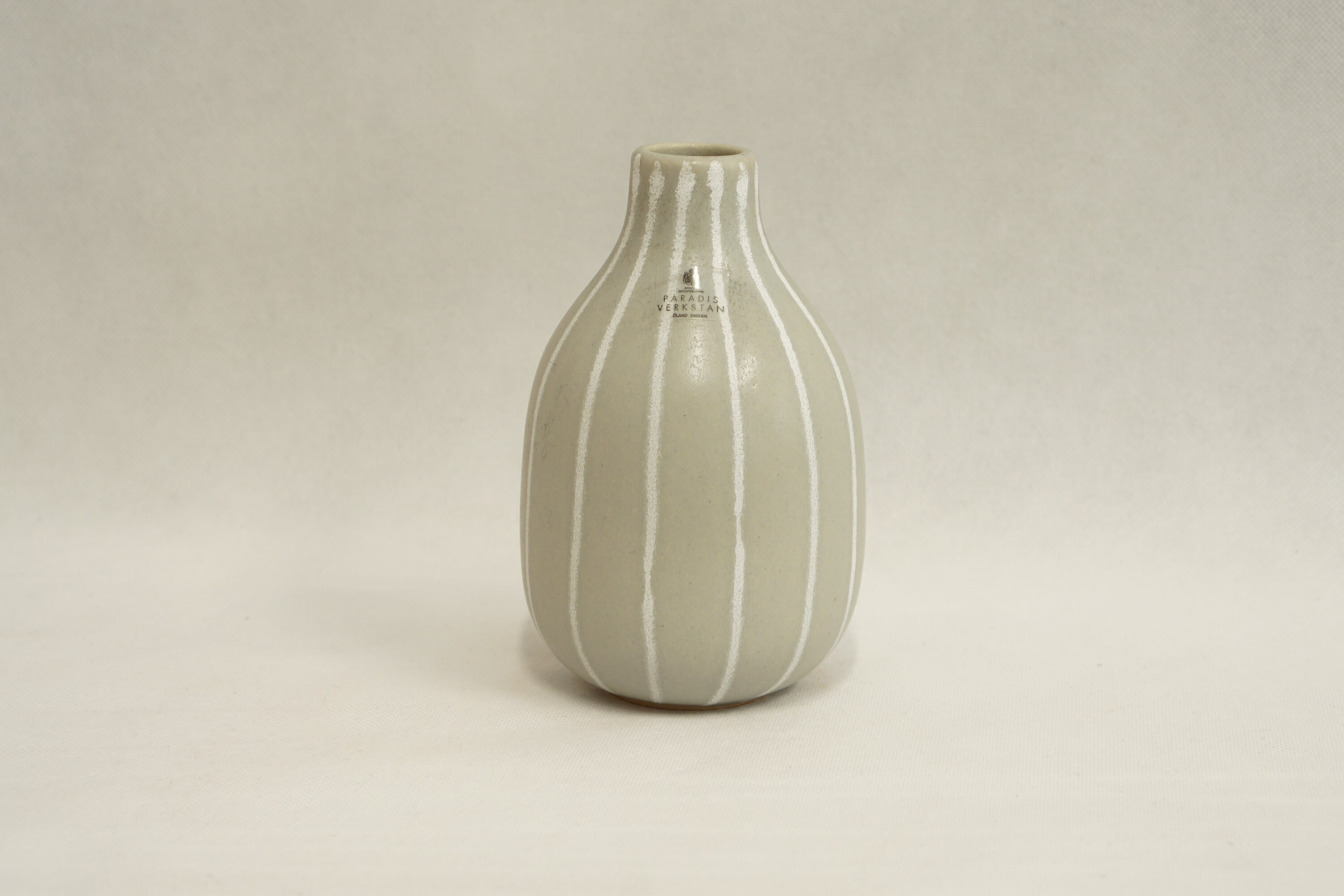Vintage Paradis Verkstan Swedish Stoneware Vase: Scandinavian