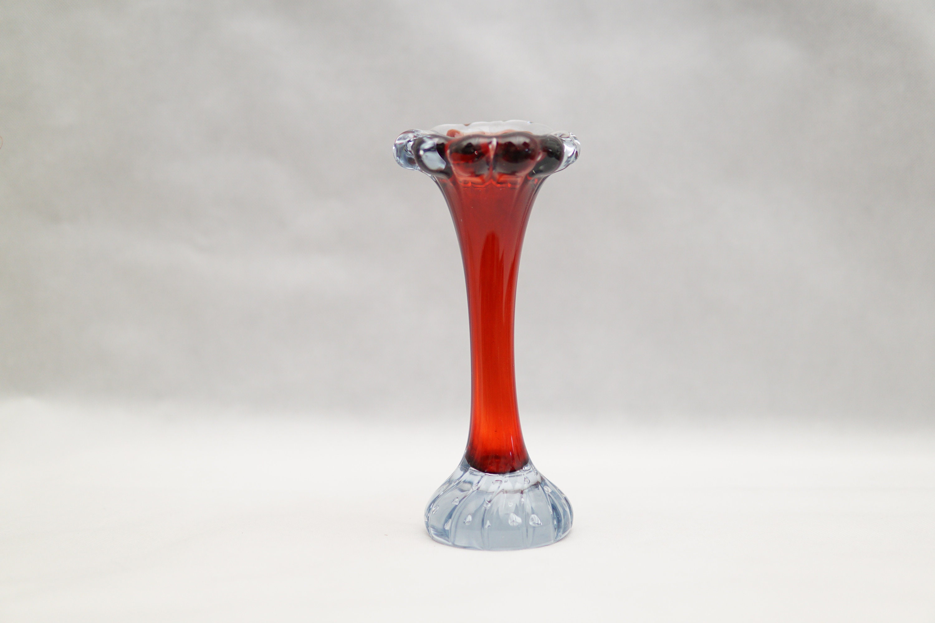 Aseda Rare Red Vase glasbruk Crystal Vase Sweden Bubble Bud | Etsy