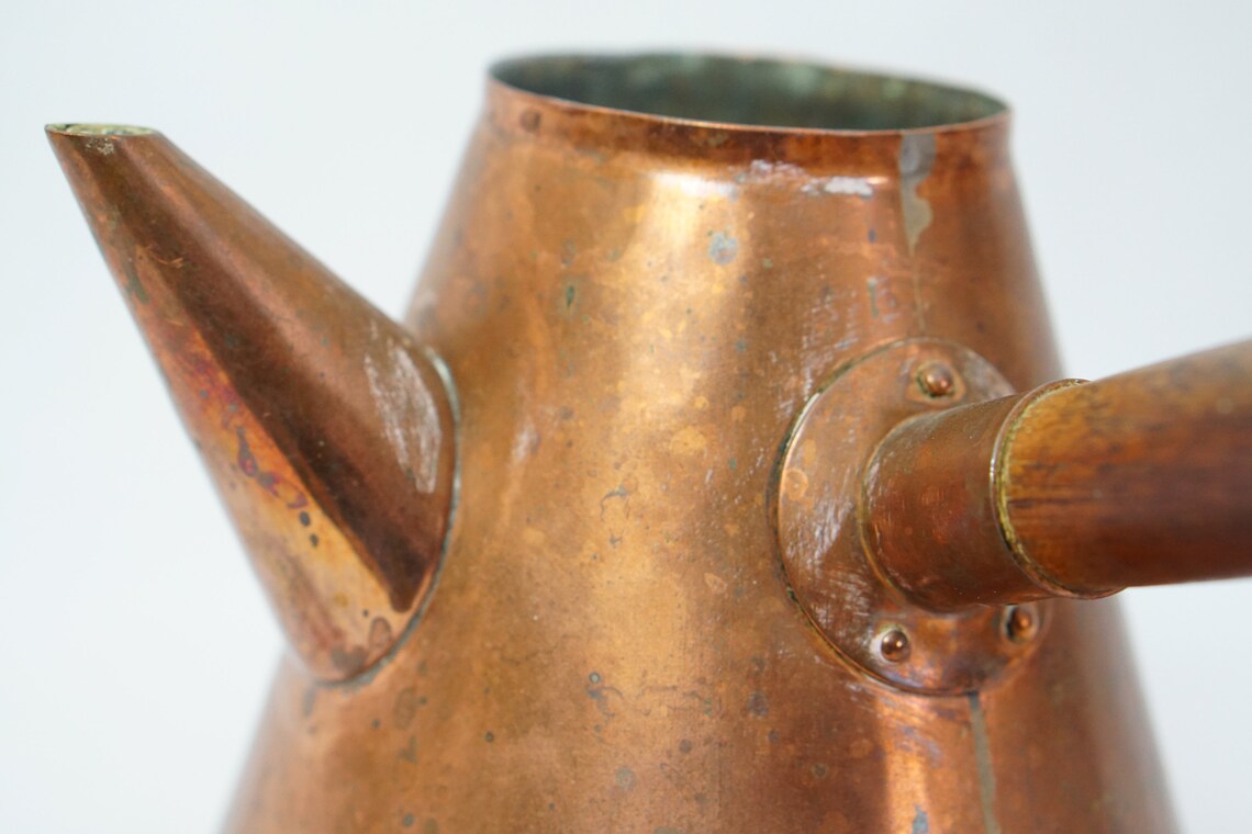 Antique COPPER KETTLE With Wooden Handle Jug Pitcher Handmade Etsy UK