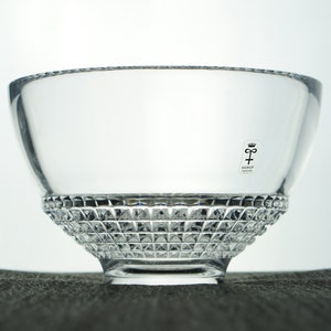 Vintage Skruf Crystal Bowl: Brutalist Mid Century Modern Decor