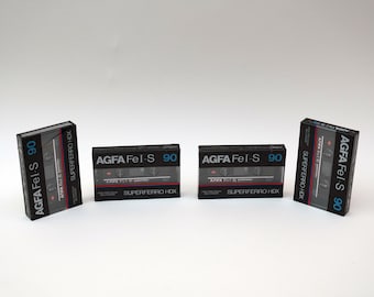 4 Pieces AGFA Superferro HDX Fe I-S 90 NOS Cassette Tape New Old Stock Sealed Tape Vintage 60s 70S Hi Fi Audio