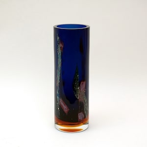 25 x 9 vintage 70s ART GLASS  Flower Vase Murano Style Vintage Home Decor 50s 60  Office Decor