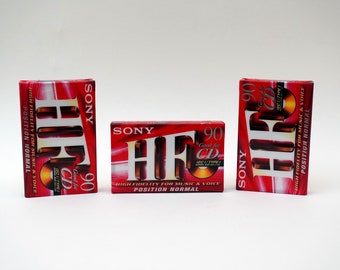 3 Pieces Sony HF 90 Normal Bias 90min NOS Cassette Tape New Old Stock Sealed Tape Vintage 60s 70S Hi Fi Audio