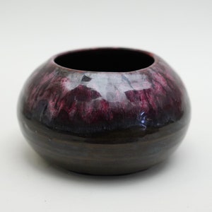Vintage Small CERAMIC FLOWER  Bowl VASE Scandinavian Signed Studio Pottery 60s 70s