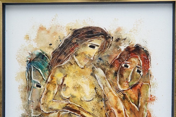 Mid Century Calvin Burnett Oil Painting: 1960s Home Decor Art - Etsy