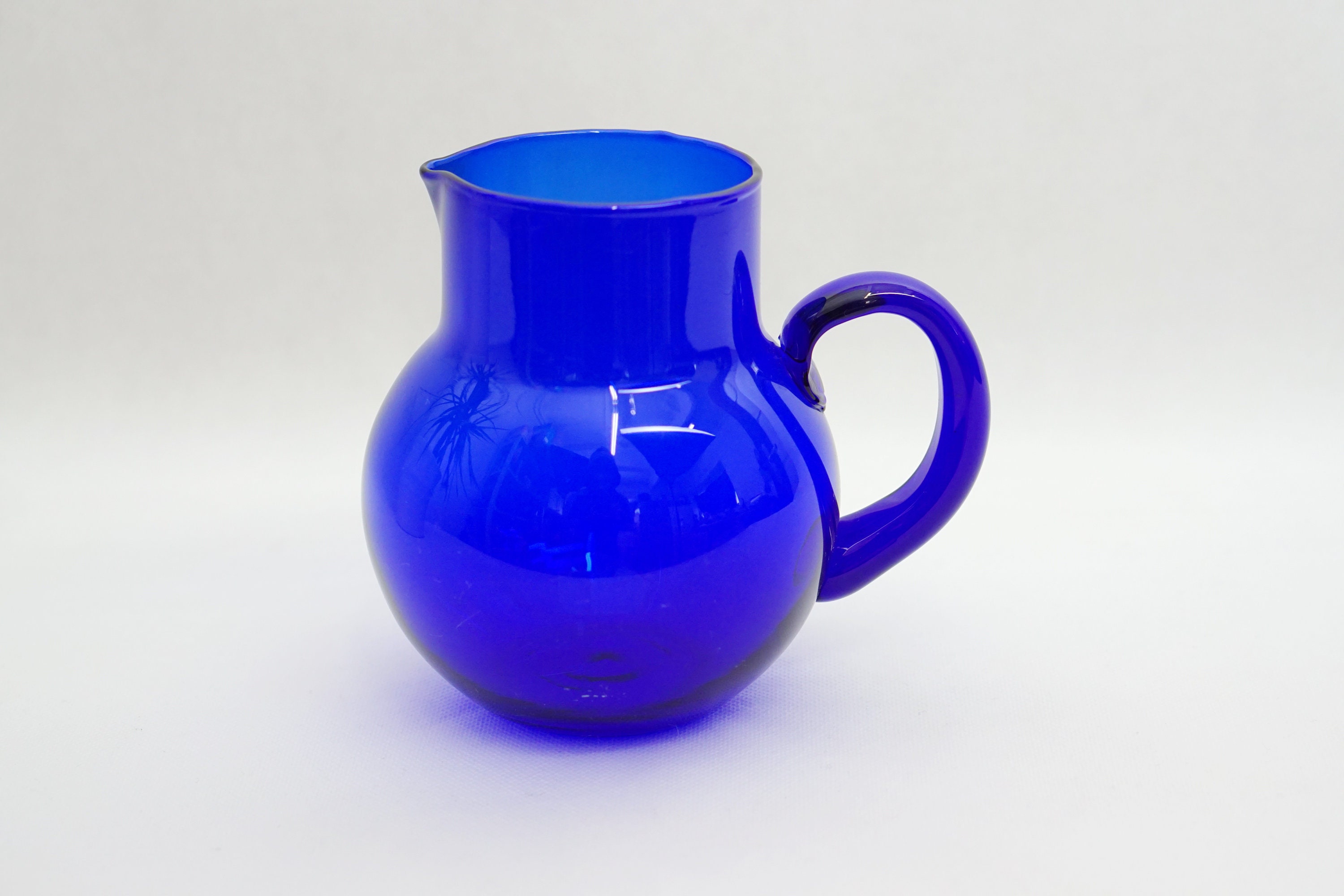 1970s BLUE CRYSTAL Jug Juice Retro Jug Panton Era Flower Stand Etsy