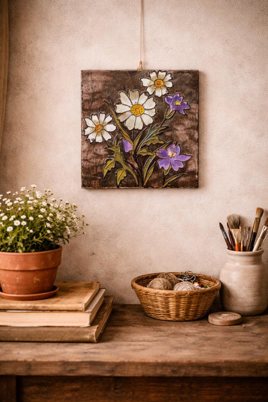 1950's Mosaic Tile Wall Hanging - Etsy