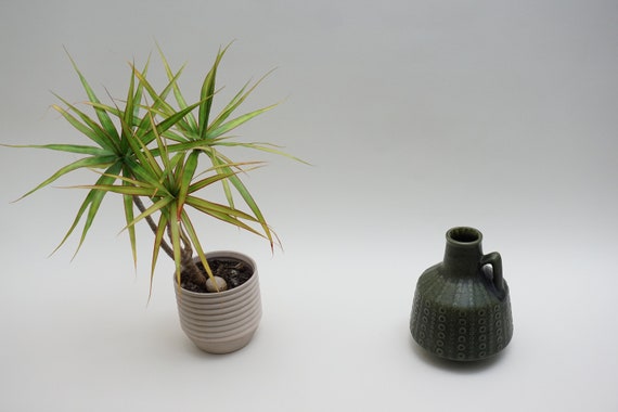 70年代のヴィンテージ陶器の花瓶：ミニマリストなスウェーデンの釉薬を