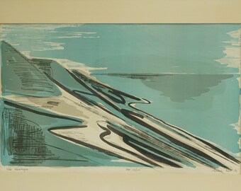 Vintage 50X 68 ALLAN ERWÖ (Swedish 1921-2007)LITHOGRAPHY 60S 70S 80S Wall Landscape Decor Scandinavian Signed Numbered McM
