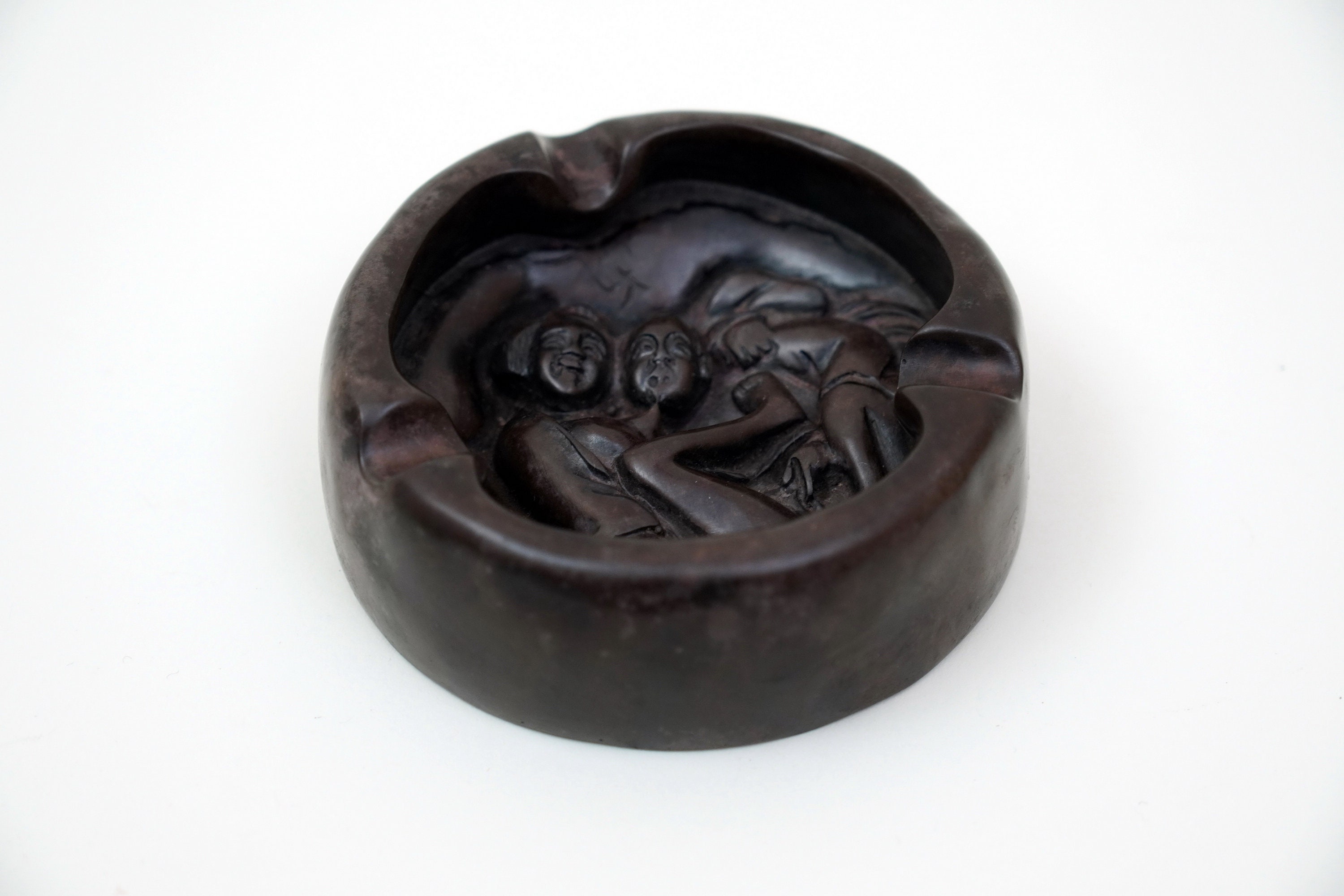 Mid Century Modern Carved Ashtray: 50s Stoneware Pottery - Etsy