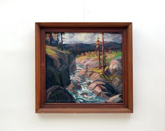 Vintage Scandinavian Landscape Oil Painting, Signed, Framed (43x45)