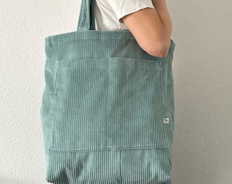Corduroy Bag, Corduroy Bag, Shopper | 100% Cotton | Retro