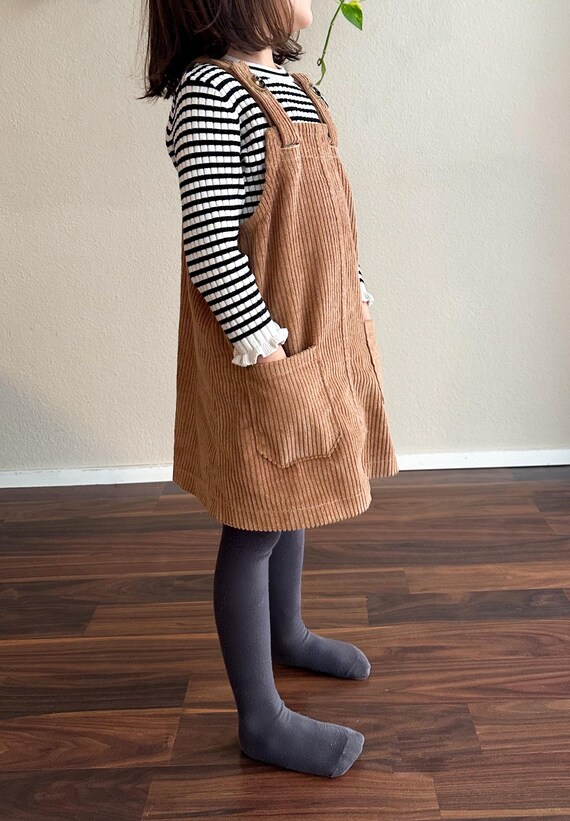 brown cord dungaree dress Cotton Corduroy Pinafore main image 1