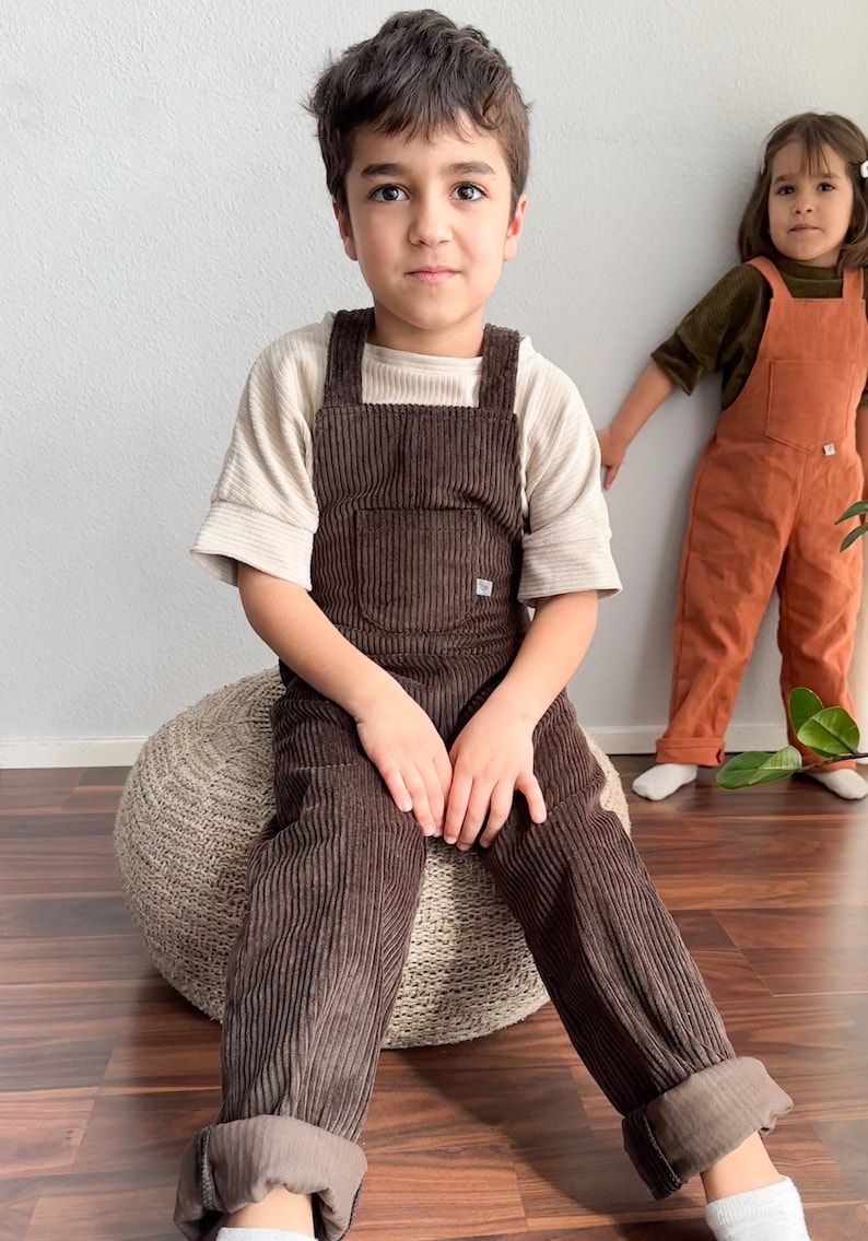 Corduroy dungarees for children 100% cotton Retro 74-140 image 3