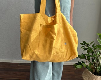 Leinentasche Beutel | 100% Leinen | Einkaufstasche Totebag