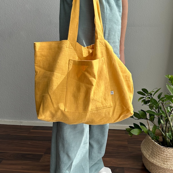 Leinentasche Beutel | 100% Leinen | Einkaufstasche Totebag