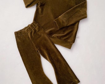Completo maglione e pantalone a zampa | Nicky Velluto Rib | 62-140