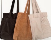 ★TOUT Y EST★ Boxyhan shopper bag 61 golji corduroy ivory s Corduroy Bag, Corduroy Bag, Shopper | 100% Cotton | Retro