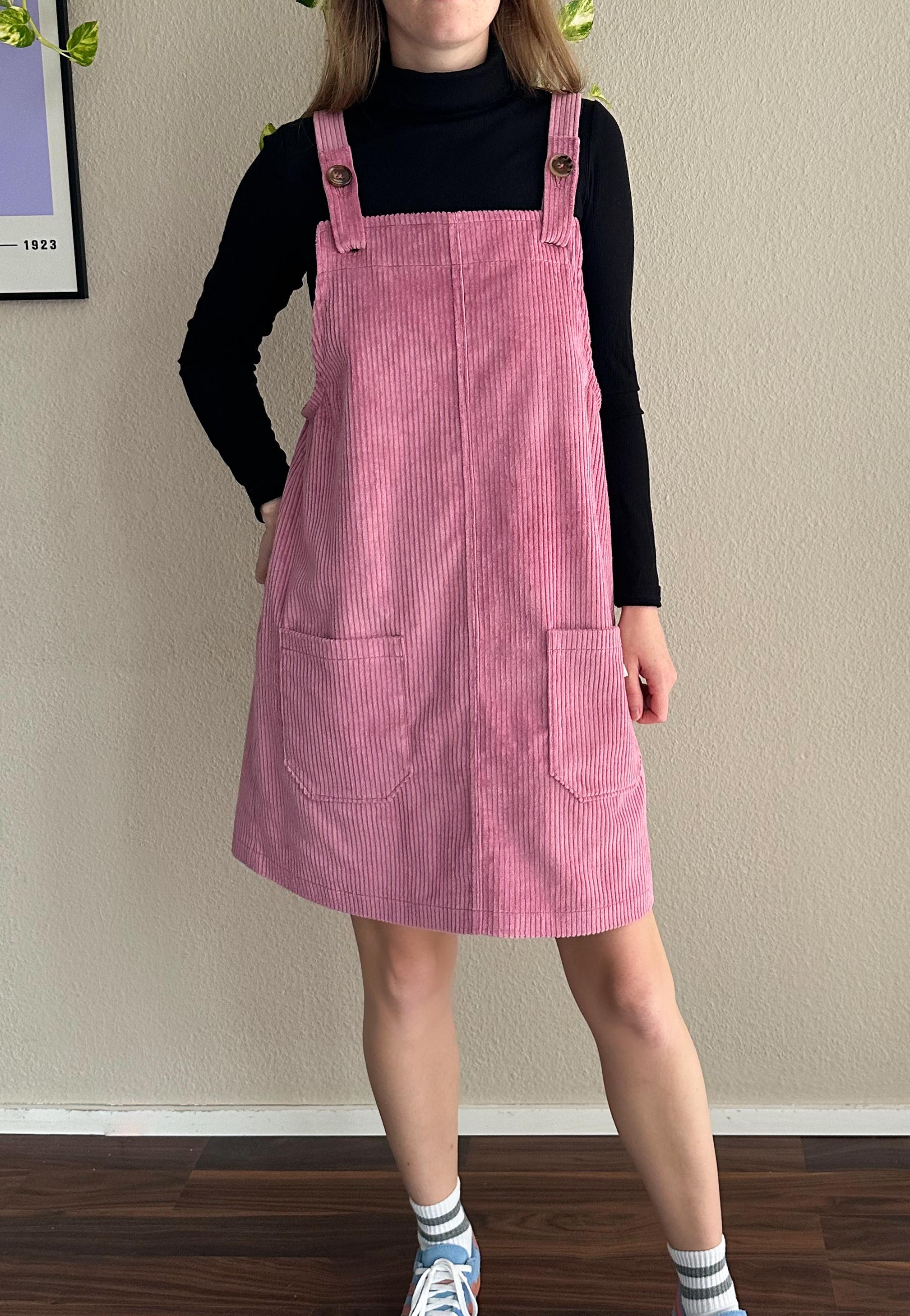 pink corduroy overall dress Old Rose Pink Corduroy Dress Dotty Dungarees (US)