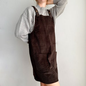 Corduroy dress Corduroy dungaree dress Dungaree dress 100% cotton Wide corduroy image 3