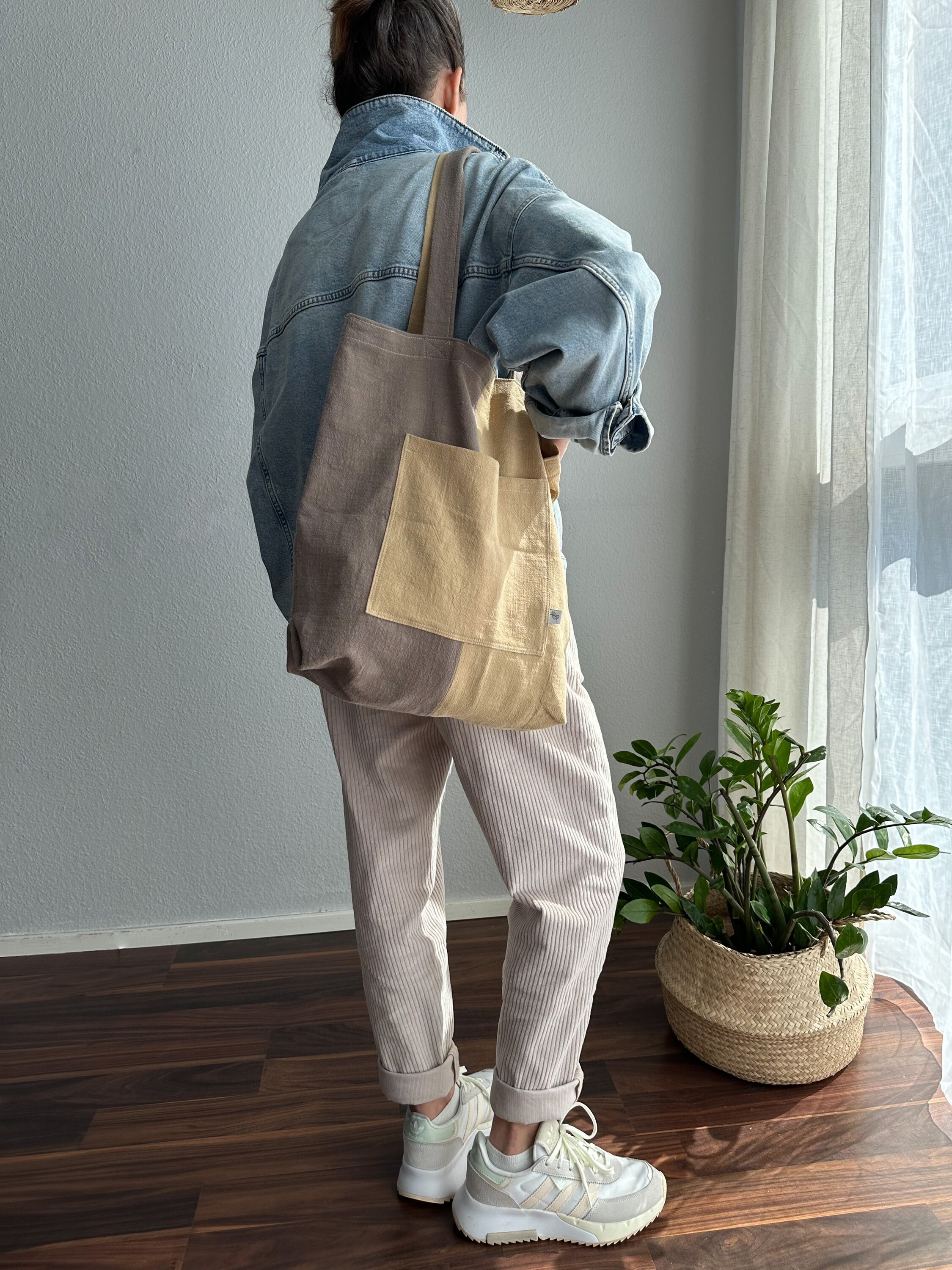 20-60代からのファッション通販  100% | Pouch Bag Linen Linen Bag Tote Bag Shopping Retro | トートバッグ