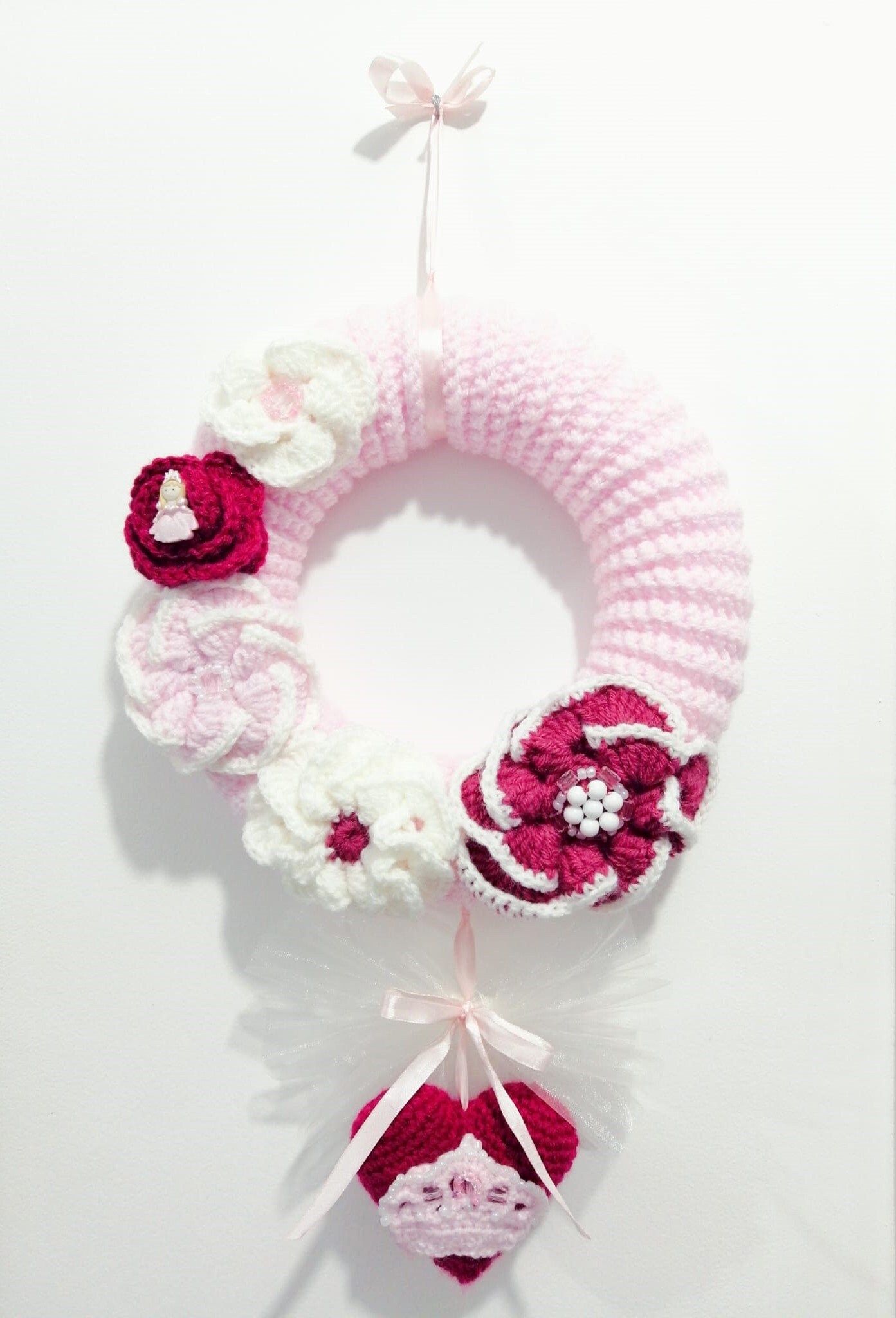 Princesse Guirlande de Naissance Fille Au Crochet Entièrement Faite à La Main