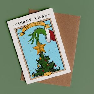 CARTE DE TAROT La star La carte de Noël Grinch | Jolie carte de Noël, Cadeau de Noël, Carte de Noël, Carte de Noël pour blague, Culture populaire, Film