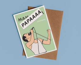 Freddie Mercury Queen Vaderdag/verjaardag/wenskaart | Grappige vaderdagkaart, kaart voor papa, verjaardagskaart popcultuur
