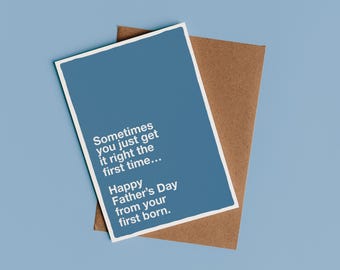 First Born Supremacy Sarcastic Father's Day Card | Happy Father's Day Card, Card for Dad, Funny Fathers Day Gift Ideas, Stupid Greeting Card
