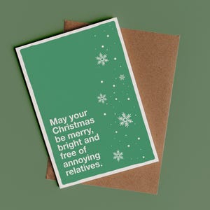 Kerst zonder vervelende familieleden Grappige kerstkaart | Leuke kerstkaart, kerstcadeau, sarcastische kerstkaart, grapkerstkaart
