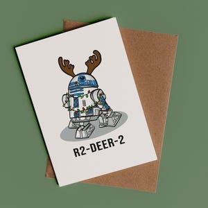 R2 DEER 2 Star Wars grappige kerstkaart | Leuke kerstkaart, kerstcadeau, sarcastische kerstkaart, grapkerstkaart, popcultuur