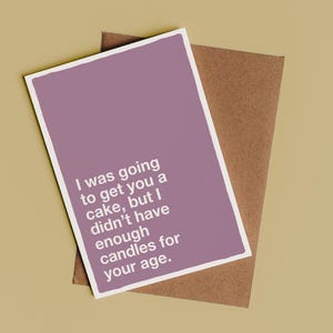 Niet genoeg kaarsen verjaardagskaart | Sarcastische kaart, grappige kaart, grappig verjaardagscadeau, cadeau voor partner, cadeau voor ouder, grappig cadeau