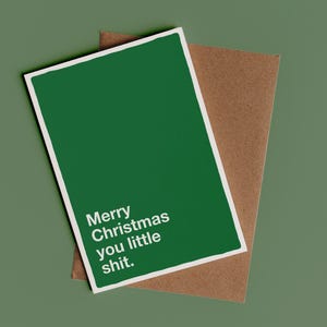 Merry Christmas You Little Shit grappige kerstkaart | Kerstkaart voor broers en zussen, kerstcadeau, sarcastische kerstkaart, grapkerstkaart