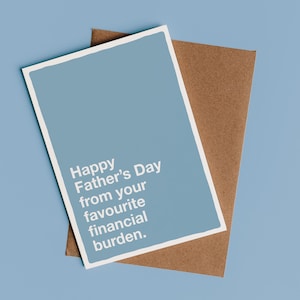 Lieblings finanzielle Belastung sarkastische Vatertagskarte | Happy Father's Day Karte, Karte für Papa, Lustige Vatertagsgeschenkideen, Dumme Karte