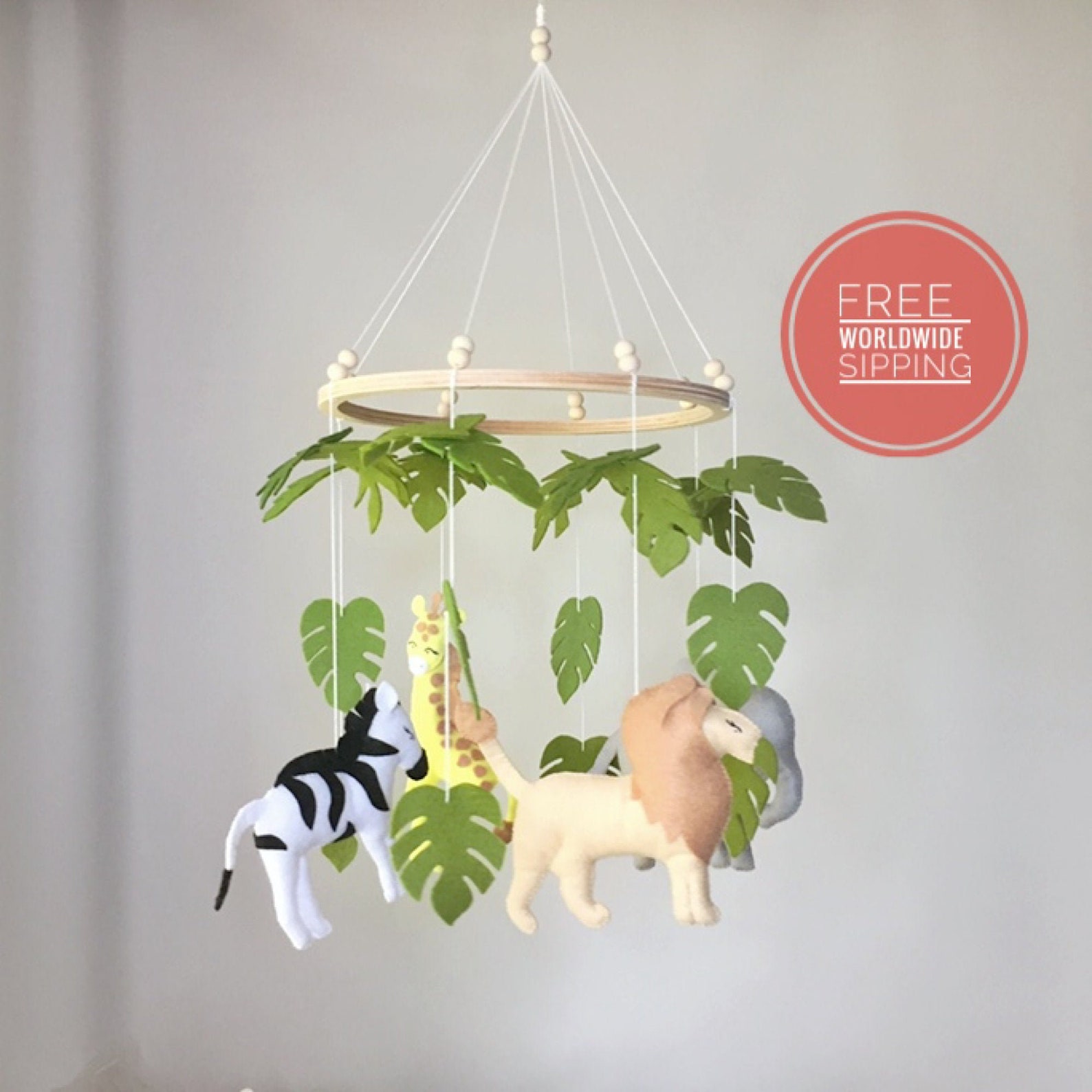 Safari baby mobile jungle animals baby mobile safari neutral Etsy