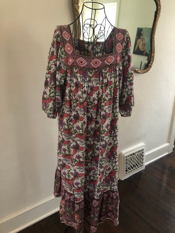 Vintage Butterfly Dress 1970s