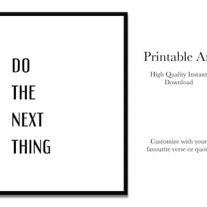 Do The Next Thing, Printable Artwork | Do The Next Thing Poem, Elizabeth Elliott | Quote, Wall Art 2