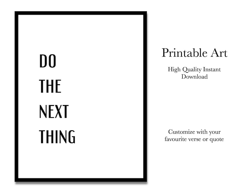 Do the Next Thing, Printable Artwork Do the Next Thing Poem, Elizabeth ...