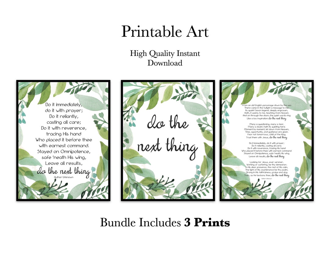 Do the Next Thing, Printable Artwork | Do the Next Thing Poem ...
