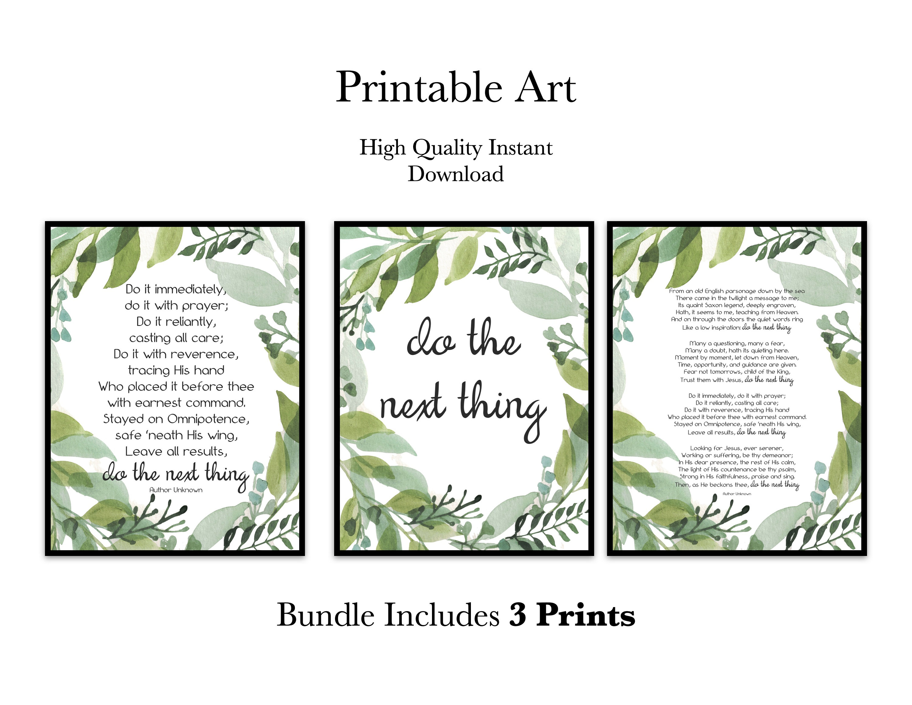 Do the Next Thing Printable Artwork Do the Next Thing Poem Etsy