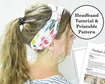 Hoofdband afdrukbaar patroon, hoofdband met knoppen, Earsaver hoofdband, masker hoofdband, afdrukbaar PDF-patroon, verpleegster hoofdband patroon