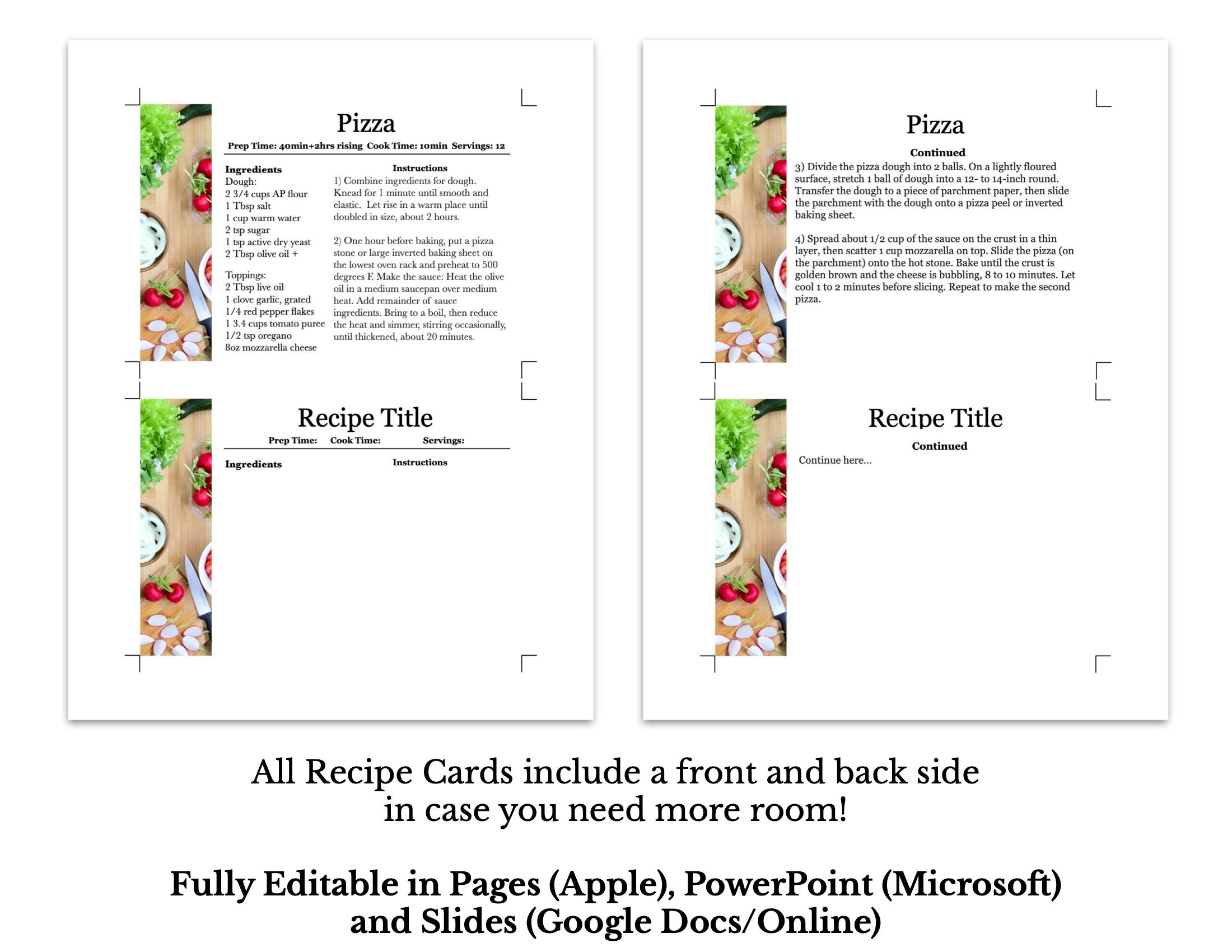 Recipe Card Template, Recipe Card Printable - Apple Pages, Google Docs (free Online), Microsoft ...