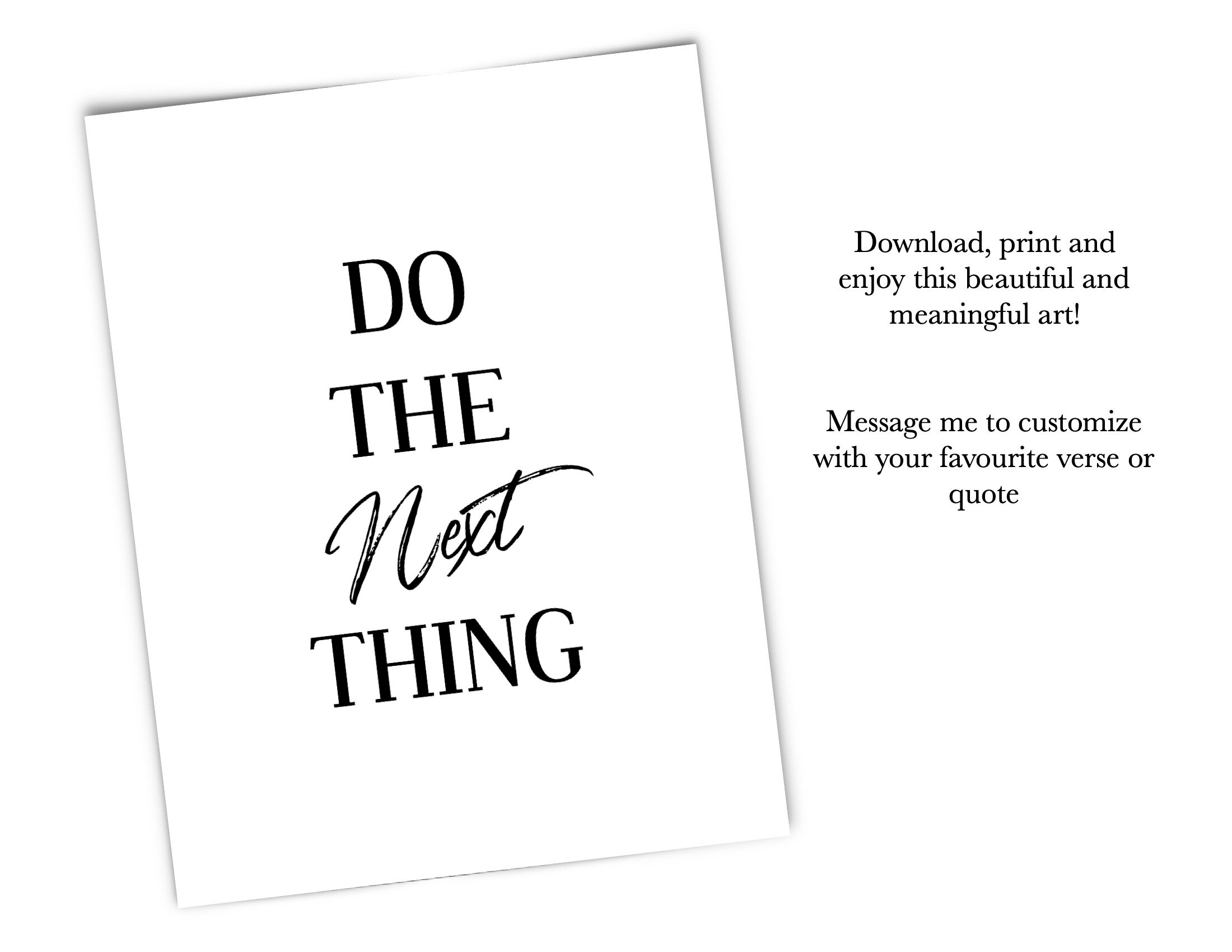 Do The Next Thing Printable Artwork Do The Next Thing Poem Etsy